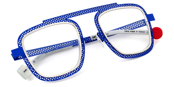 Majorelle Blue Perforated Satin/Polished Palladium / 52-24-150