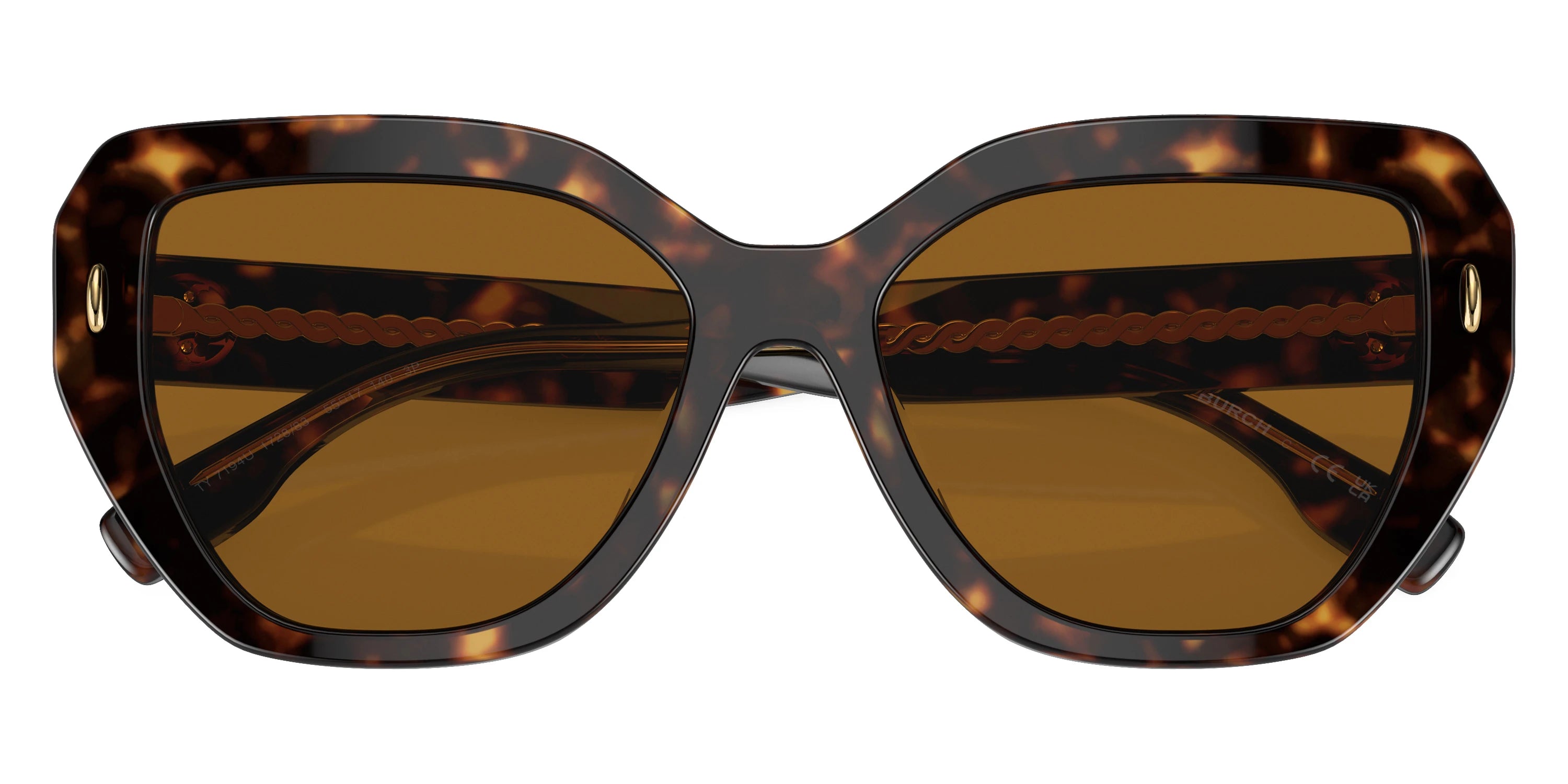 Tory Burch TY7194U 172883 55 - Dark Tortoise / Solid Dark Brown Polarized