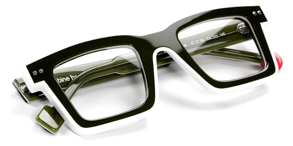 Shiny Translucent Dark Green/White/Shiny Translucent Dark Green/Shiny White / 47-24-145