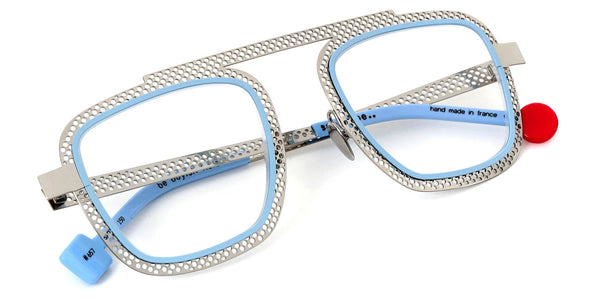 Perforated Polished Palladium/Satin Pastel Blue / 52-24-150