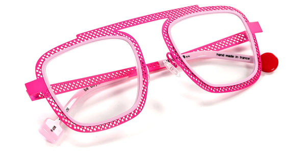Neon Pink Perforated Satin/Pastel Pink Satin / 52-24-150
