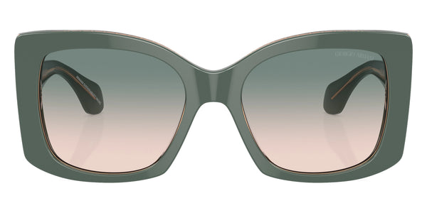 Top Sage Green/Transparent Pink / Light Brown Gradient Green / 55-19-140