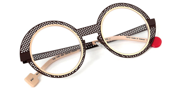 Satin Dark Chocolate Perforated/Polished Rose Gold / 50-23-145