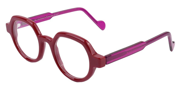 Solid Red/Transparent Deep Orchid / 46-22