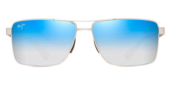 Matte Silver with Brown / Dual Mirrored Blue to Silver / 60-14-140