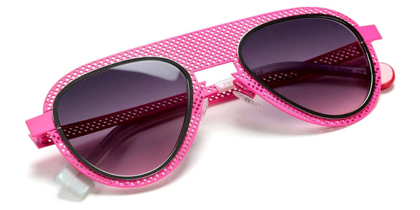 Satin Neon Pink Perforated/Polished Ruthenium / 51-22-145