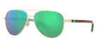 COSTA 6S4002 Peli 400201 57 - Brushed Gold / Green Mirrored Polarized #id:6s4002400201_s:100100