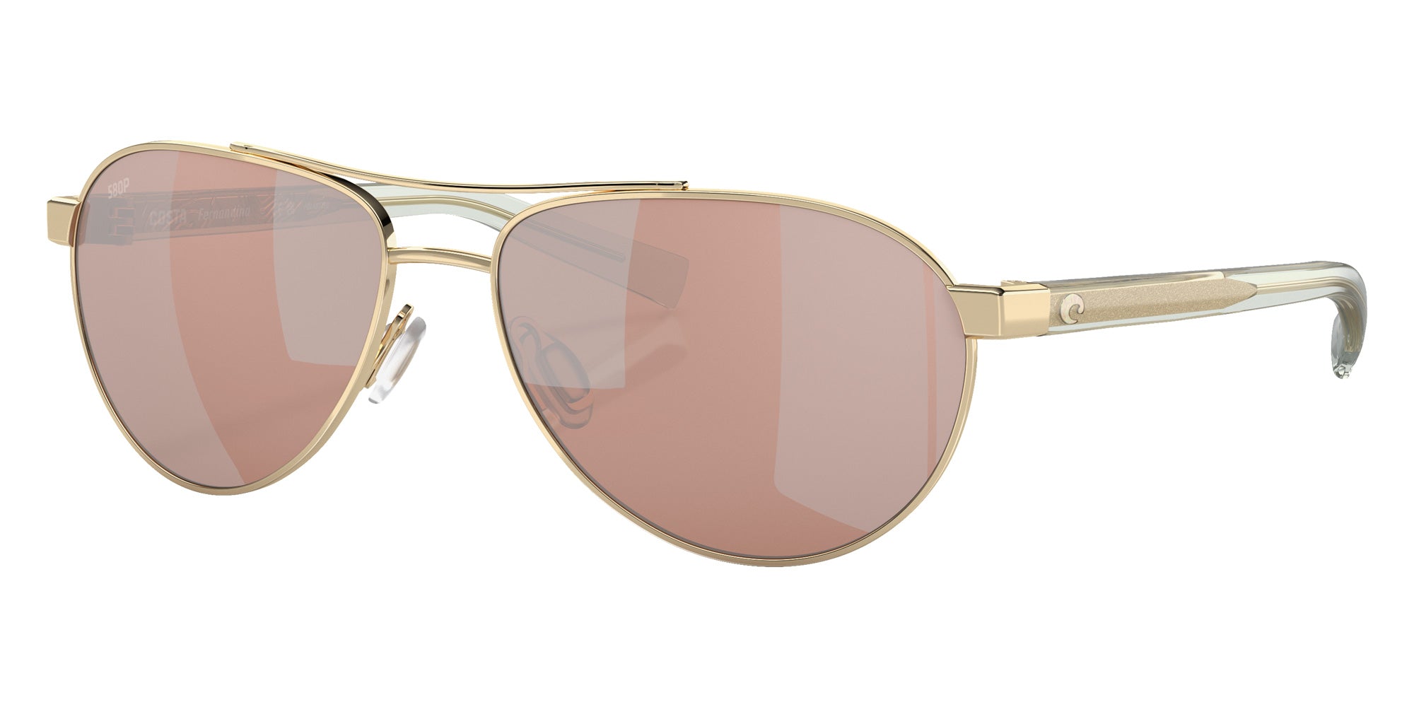 COSTA 6S4007 Fernandina 400709 57 - Shiny Gold / Copper Silver Mirrored Polarized #id:6s4007400709_s:100105