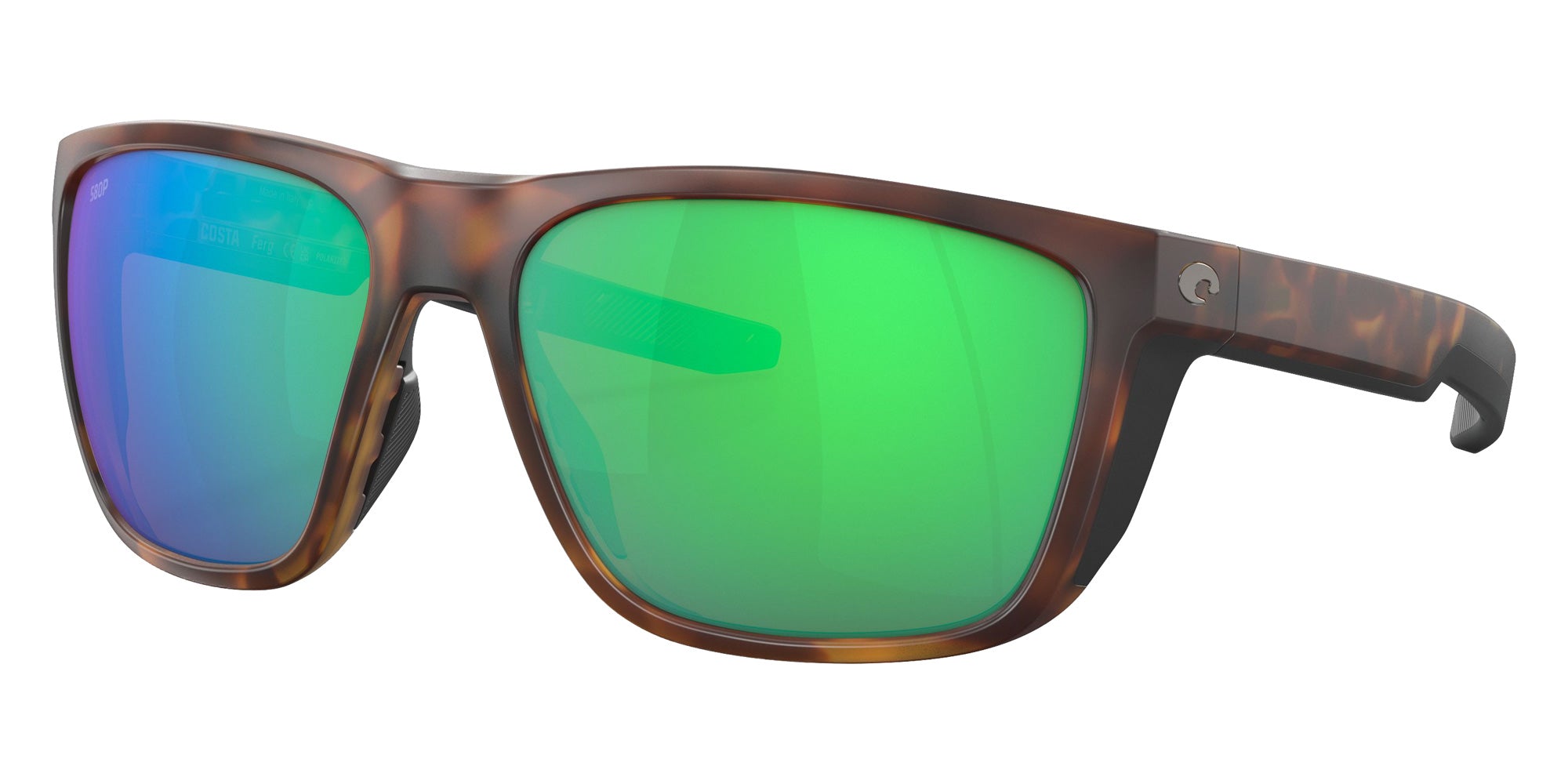 COSTA 6S9002 Ferg 900203 59 - Matte Tortoise / Green Mirrored Polarized #id:6s9002900203_s:100105