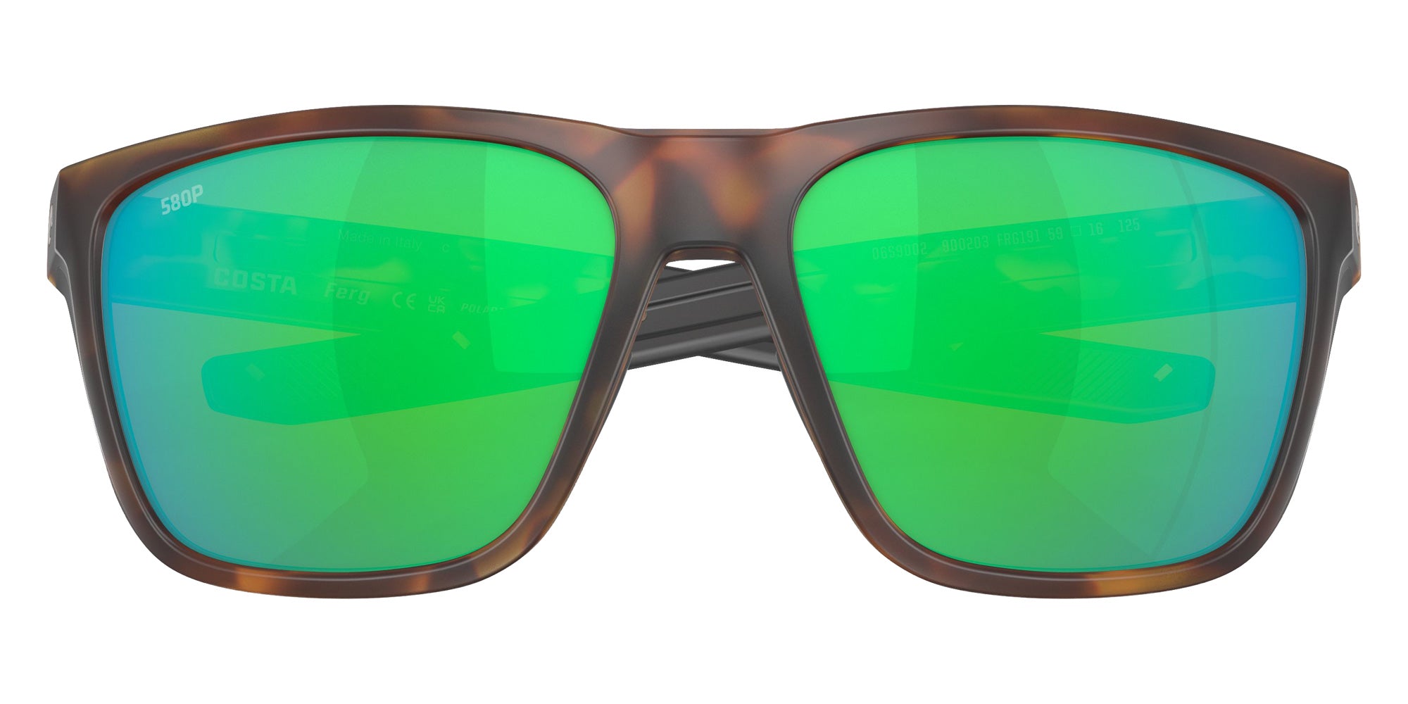 COSTA 6S9002 Ferg 900203 59 - Matte Tortoise / Green Mirrored Polarized #id:6s9002900203_s:100130
