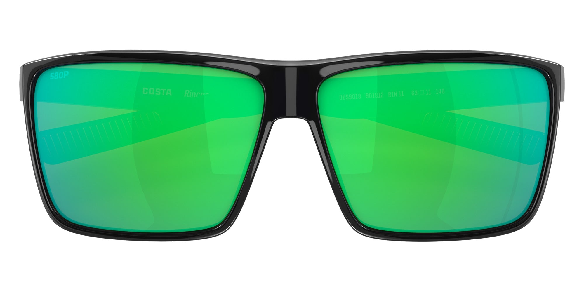 COSTA 6S9018 Rincon 901812 63 - Shiny Black / Green Mirrored Polarized #id:6s9018901812_s:100120