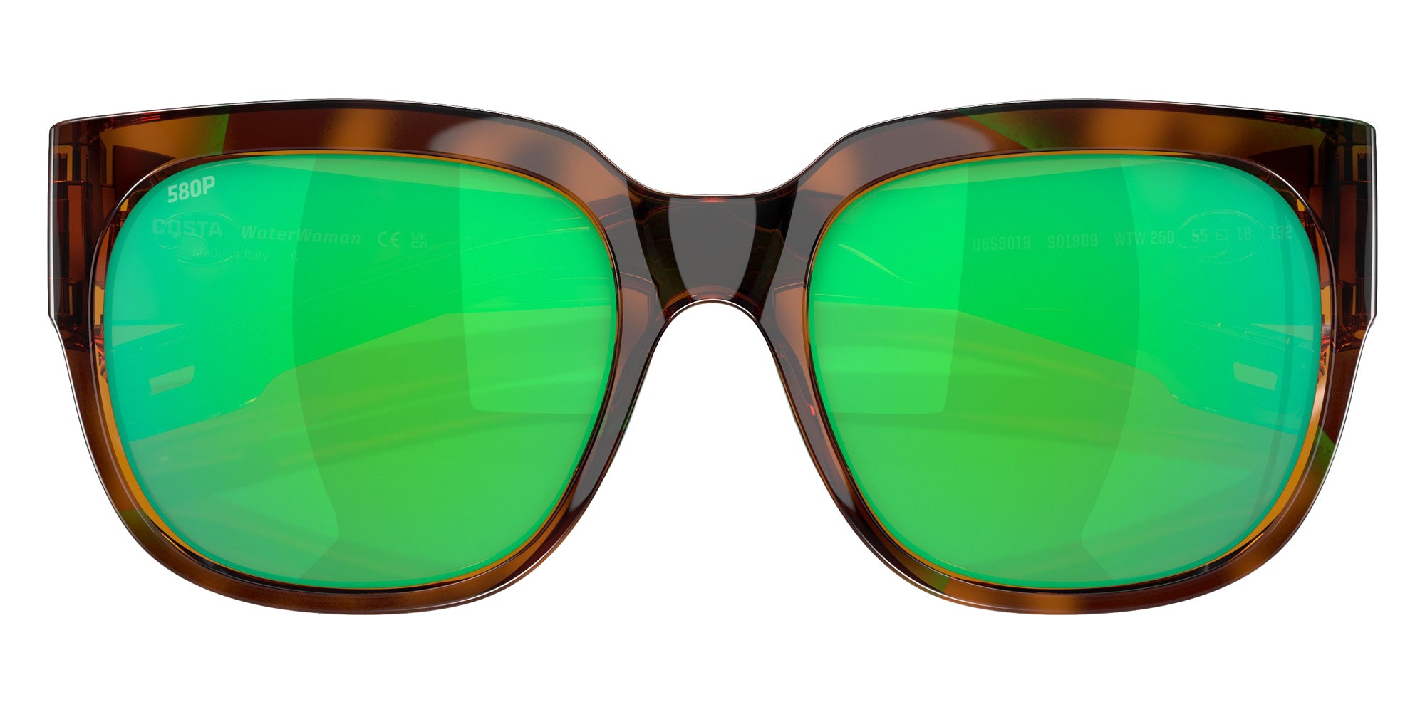 COSTA 6S9019 Waterwoman 901909 55 - Shiny Palm Tortoise / Green Mirrored Polarized #id:6s9019901909_s:102130