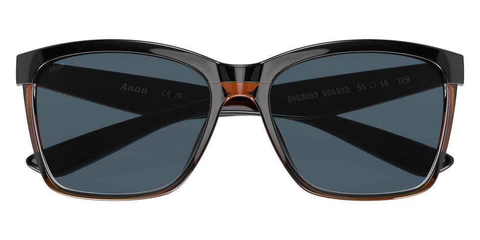 COSTA 6S9053 Anaa 905303 55 - Shiny Black on Brown / Gray Polarized #id:6s9053905303_s:102120