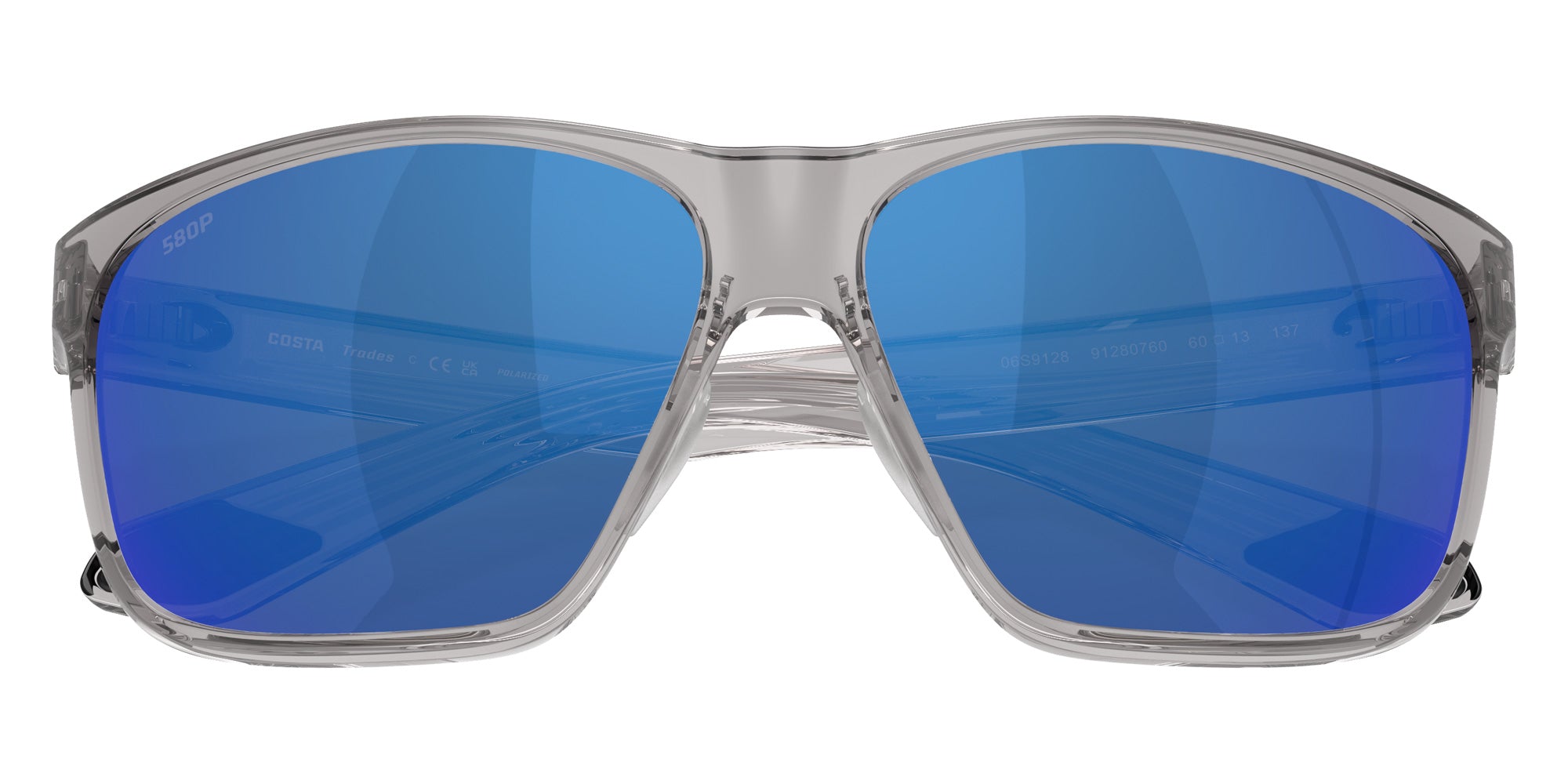 COSTA 6S9128 Trades 912807 60 - Gray Crystal / Blue Mirrored Polarized #id:6s9128912807_s:112120