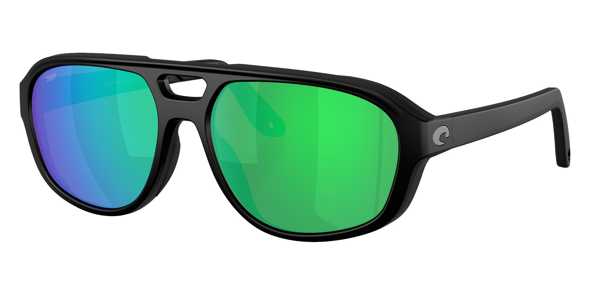COSTA 6S9133 Street Heat 913302 55 - Matte Black / Green Mirrored Polarized #id:6s9133913302_s:102105