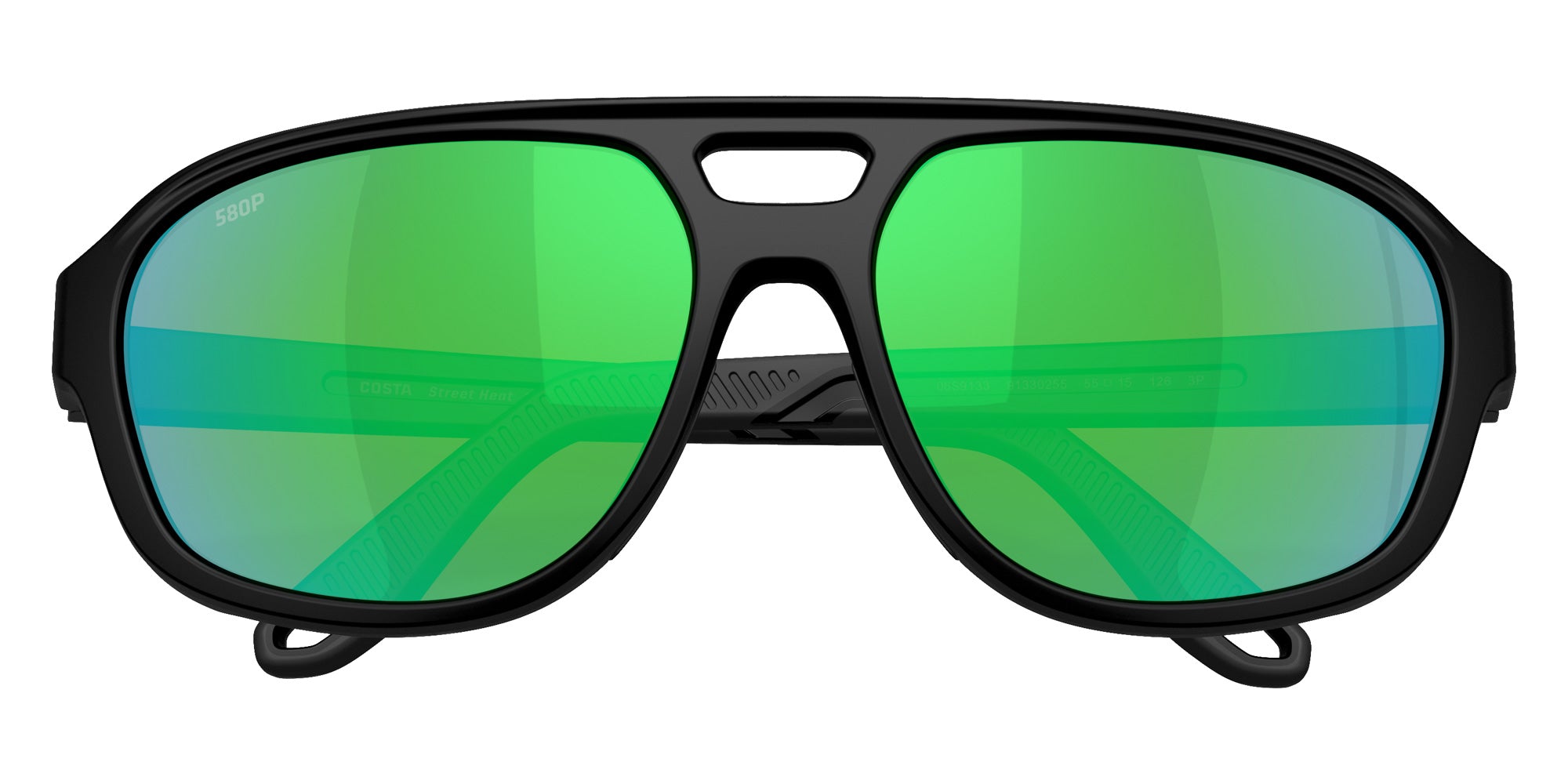 COSTA 6S9133 Street Heat 913302 55 - Matte Black / Green Mirrored Polarized #id:6s9133913302_s:102120