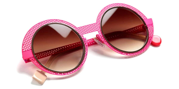Satin Neon Pink Perforated/Polished Rose Gold / 50-23-145