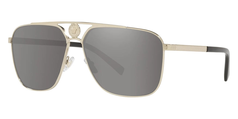 VERSACE VE2238 12526G 61 - Pale Gold / Light Gray Mirrored Silver