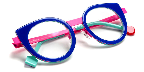 Shiny Majorelle Blue/Neon Pink Satin / 47-22-145