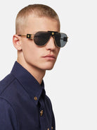 VERSACE VE2252 100287 63 - Gold / Dark Gray 100287