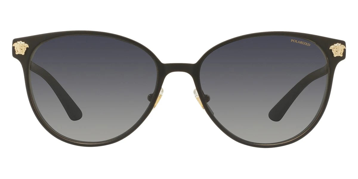VERSACE VE2168 1377T3 57 - Matte Black/Pale Gold / Light Gray Gradient Dark Gray