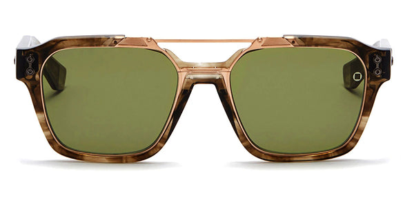 Green Tortoise Swirl/Brushed White Gold / Dark Olive AR / 55-19-145