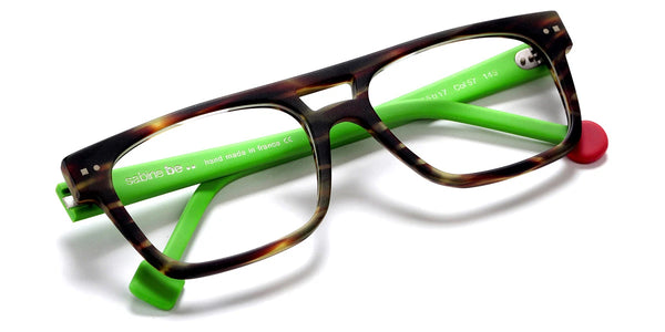 Matte Veined Tortoise/Matte Neon Green / 55-17-145