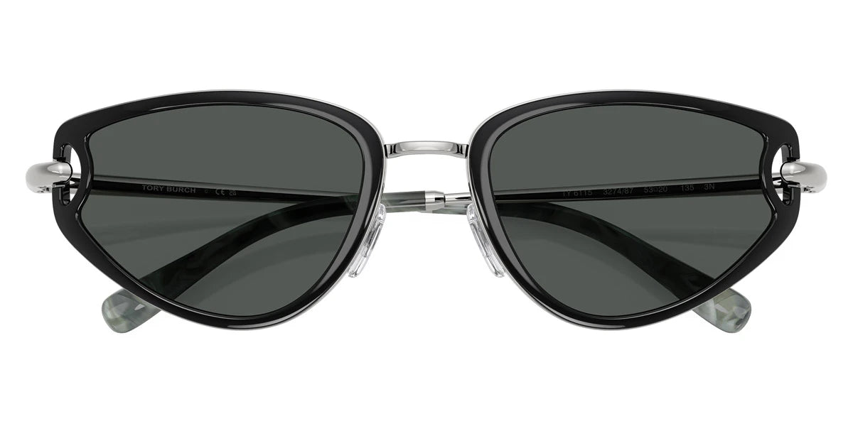 Tory Burch TY6115 327487 53 - Black/Silver / Dark Gray