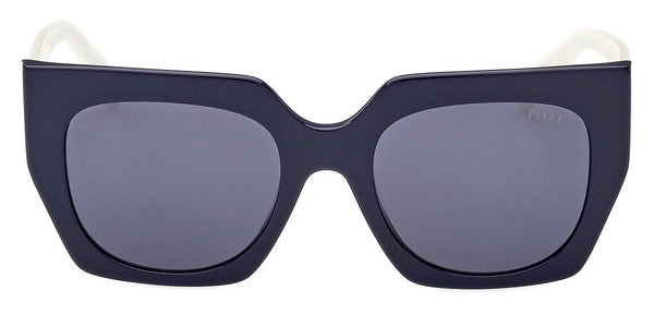 Shiny Solid Navy Blue/Opaque Ivory / Smoke into Blue / 52-20-140