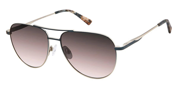 Teal/Light Gold / Dark Brown Gradient Polarized / 54-14-135