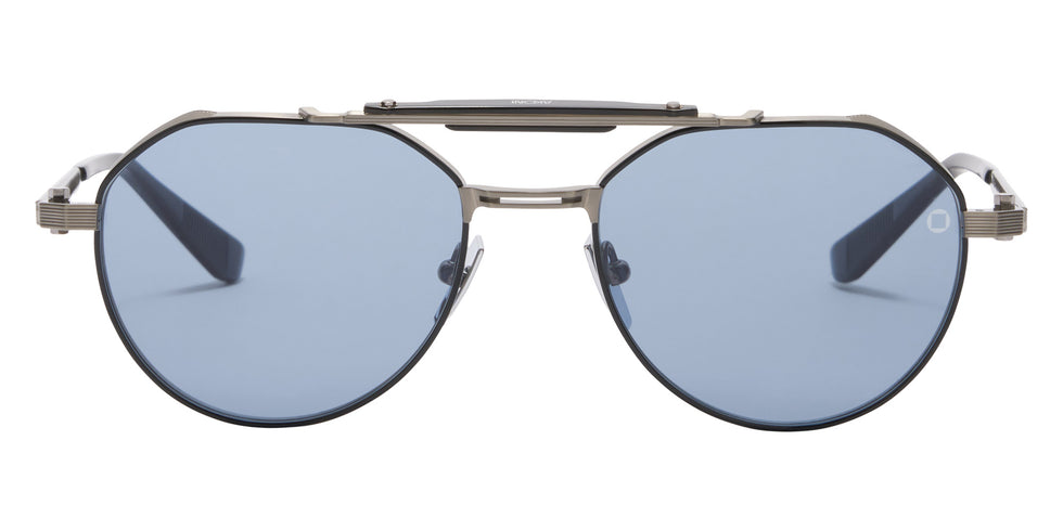 Akoni Astrolis 546C 55 - Antiqued Silver with Black Enamel/Black / Dusty Blue Gradient #id:akoastrolis546c_s:102100