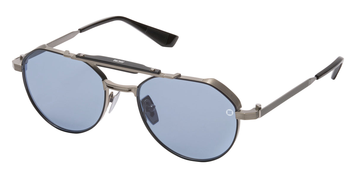 Akoni Astrolis 546C 55 - Antiqued Silver with Black Enamel/Black / Dusty Blue Gradient #id:akoastrolis546c_s:102105