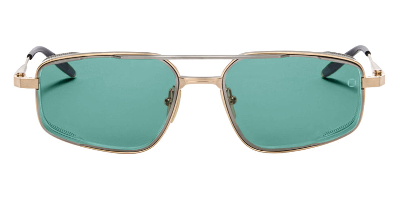 Akoni Atlantis 534A 55 - Brushed 12k Gold with Matte Black Palladium/Black / Bright Emerald Green #id:akoatlantis534a_s:100100