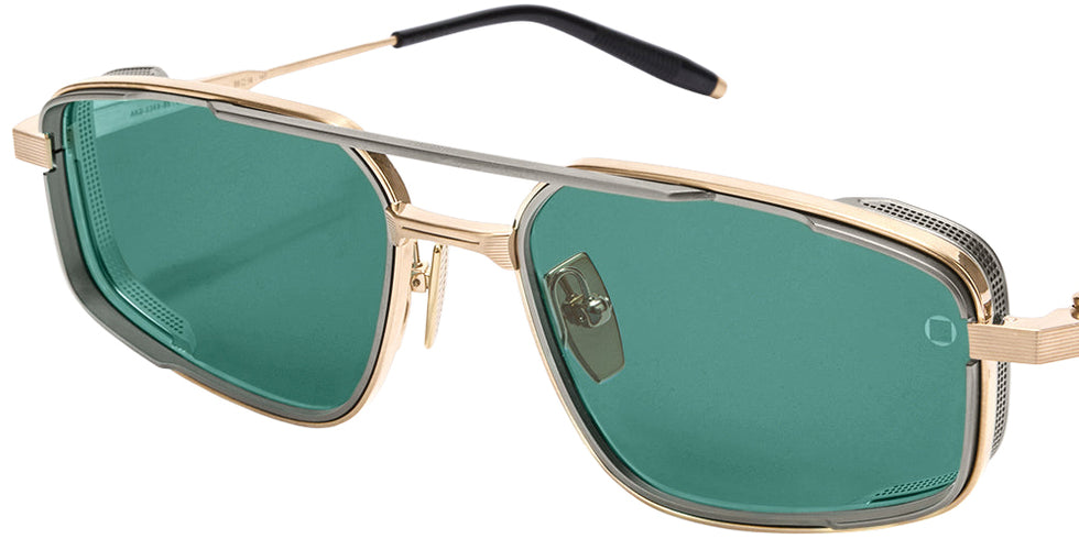 Akoni Atlantis 534A 55 - Brushed 12k Gold with Matte Black Palladium/Black / Bright Emerald Green #id:akoatlantis534a_s:100115