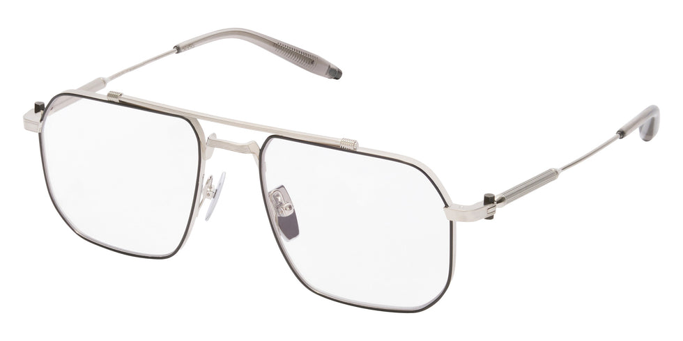 Akoni Atlas Rx 545D 55 - Brushed Silver with Black Enamel/Crystal Gray #id:akoatlasrx545d_s:102105