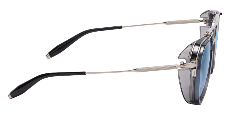 Akoni Echo 204D 59 - Brushed Silver with Black Enamel/Crystal Gray/Black / Dusty Blue Gradient #id:akoecho204d_s:100110