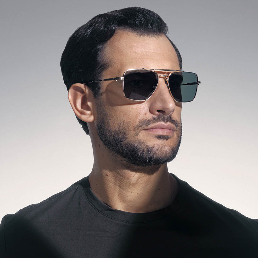 Akoni Eos 201A 57 - Brushed White Gold/Dark Tortoise / G-15 #id:akoeos201a_s:100120