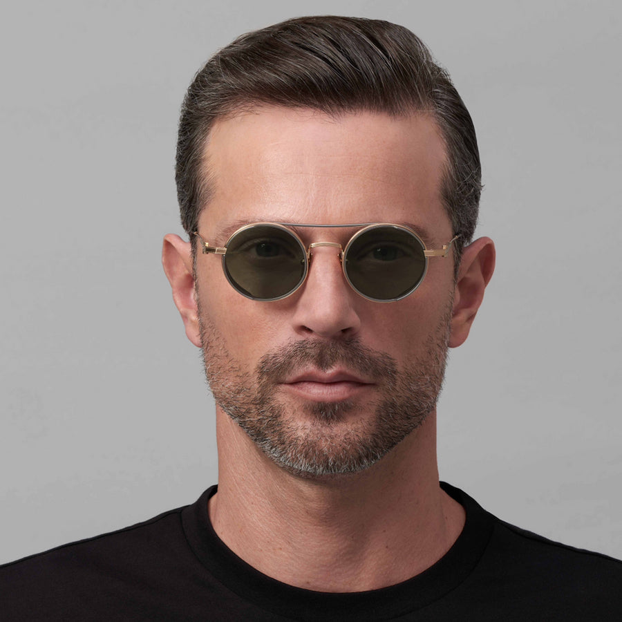 Akoni Eris Gold 505F 46 - 2 Micron 18k Gold/Antiqued Silver / Deep Emerald Green #id:akoerisgold505f_s:100115