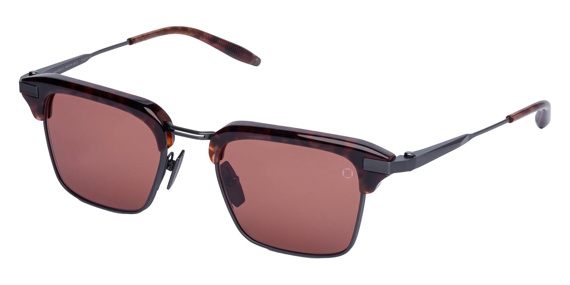 Akoni Euclid 526C 51 - Brushed Pewter/Dark Havana / Brandy-Brown #id:akoeuclid526c_s:104105