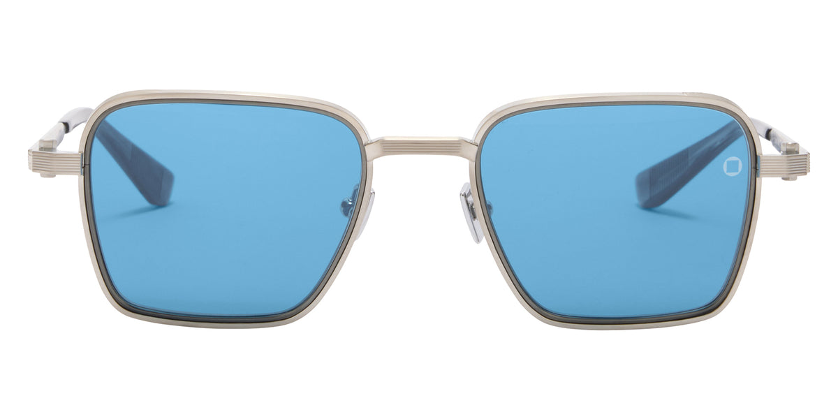 Akoni Giano-Two 548B 50 - Brushed Silver with Antiqued Silver/Gray Swirl / Blue #id:akogianotwo548b_s:102100