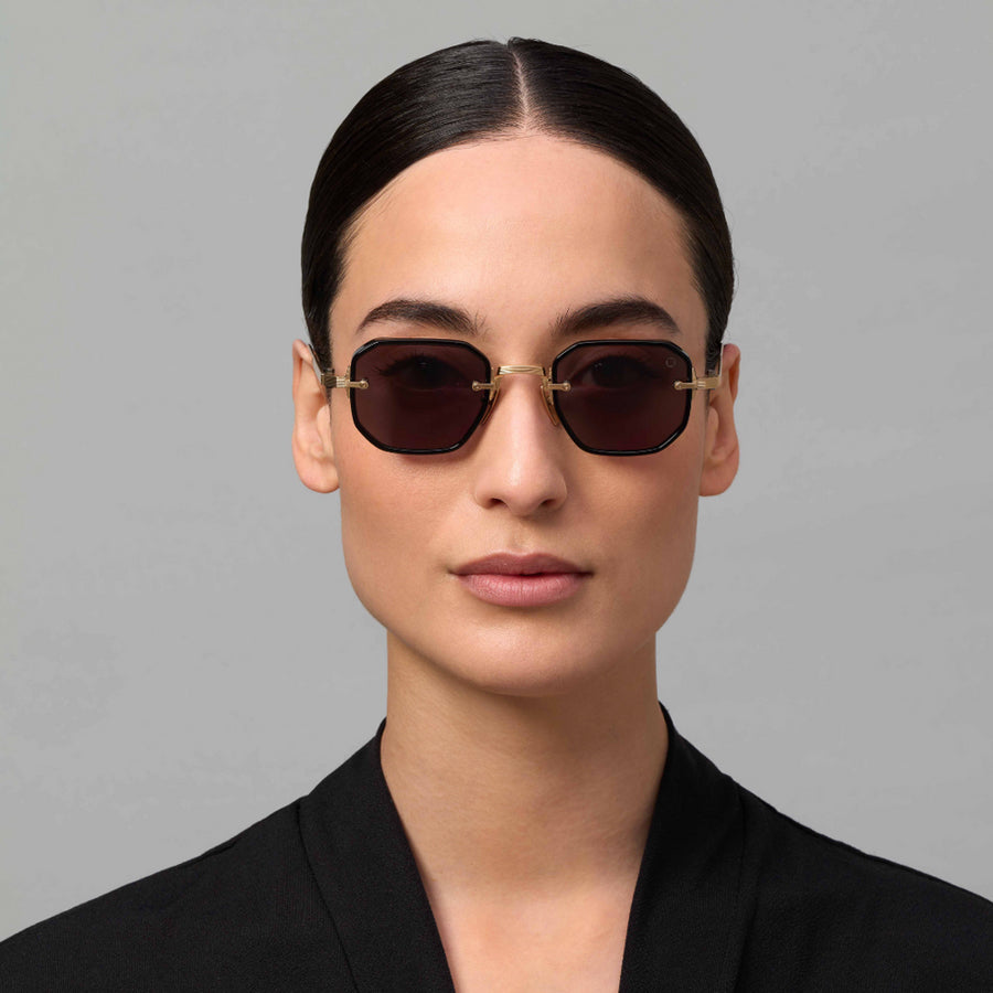 Akoni Juno-Two 307E 47 - Crystal Clear/12k Gold / Deep Emerald Green #id:akojunotwo307e_s:102125