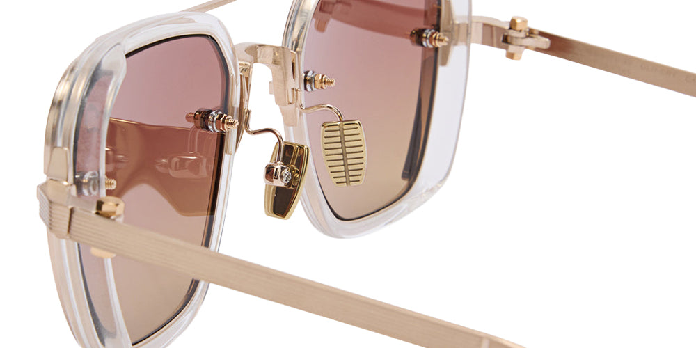 Akoni Jura 537D 49 - Brushed Platinum Gold/Crystal Clear / Mars to Amber #id:akojura537d_s:106115