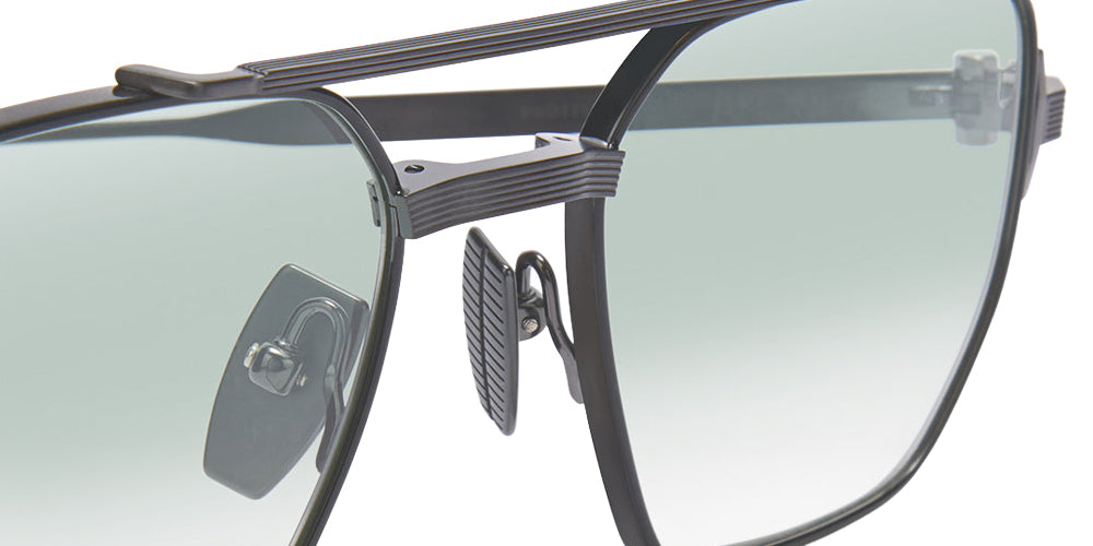 Akoni Proteus 539A 52 - Brushed Black Iron with Silver/Black enamel / Light Deep Emerald Gradient #id:akoproteus539a_s:100115