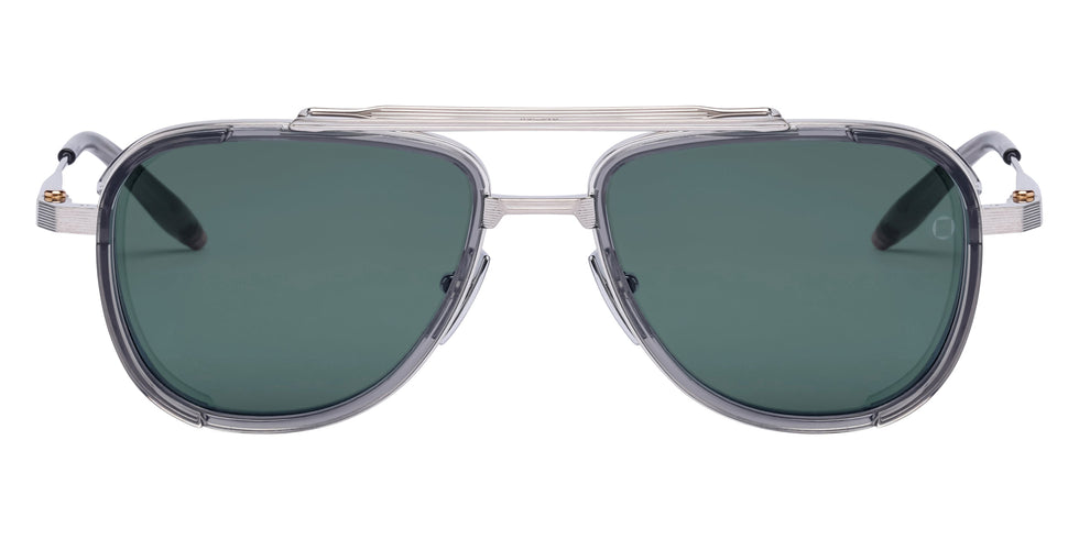 Akoni Spitzer 525B 54 - Brushed Shiny Palladium/Crystal Gray / Deep Emerald Green #id:akospitzer525b_s:100100