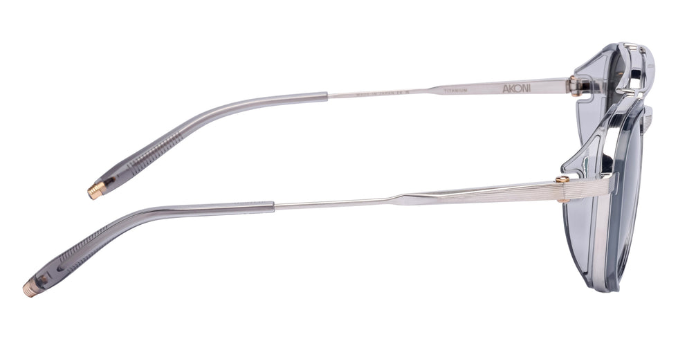 Akoni Spitzer 525B 54 - Brushed Shiny Palladium/Crystal Gray / Deep Emerald Green #id:akospitzer525b_s:100110