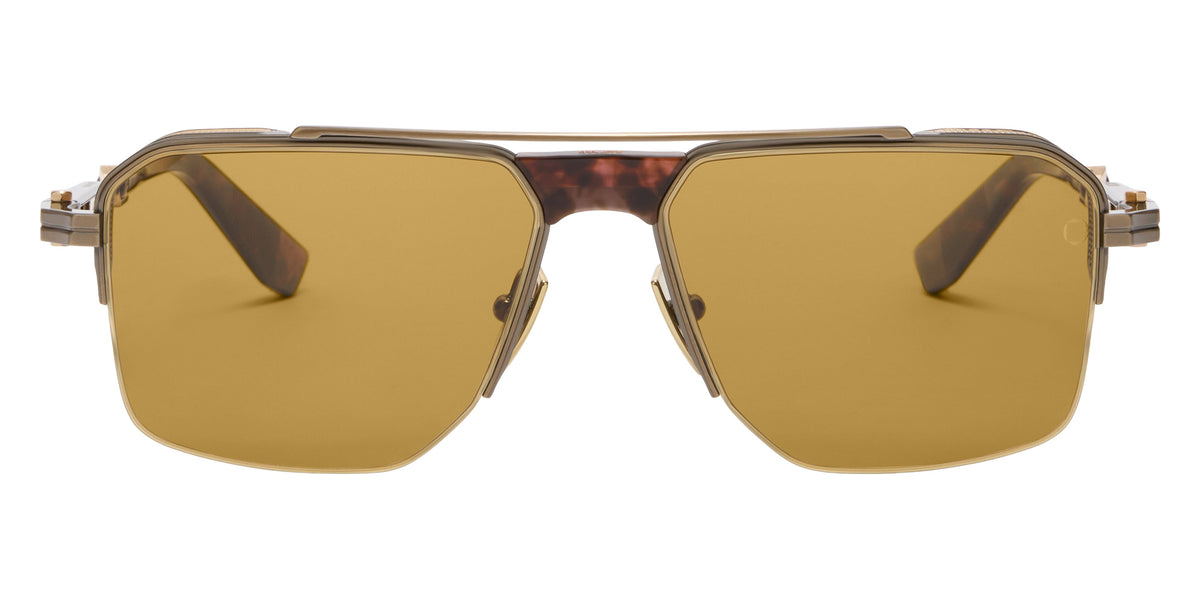 Akoni Starliner 544C 57 - Antiqued 12k Gold with 12k Gold Details/Dark Havana / Senape #id:akostarliner544c_s:102100