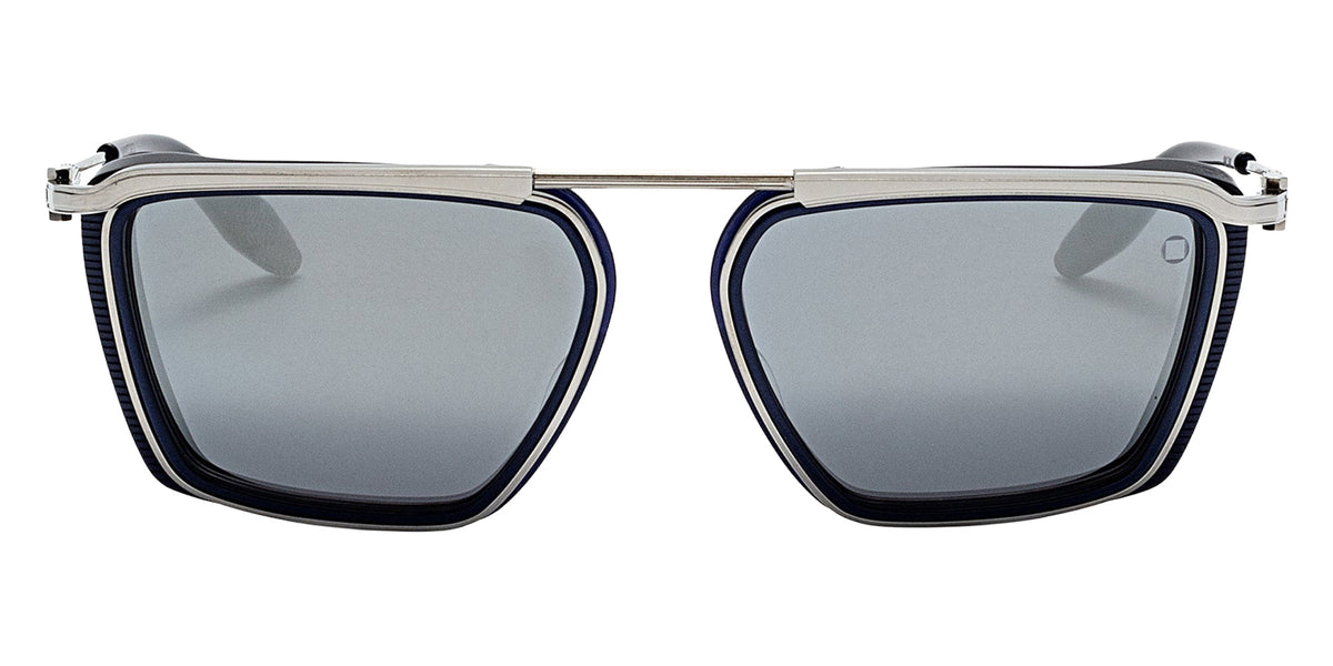 Akoni Ulysses 205B 57 - Matte Navy/Black Palladium / Dark Gray with Silver Flash Mirrored #id:akoulysses205b_s:100100