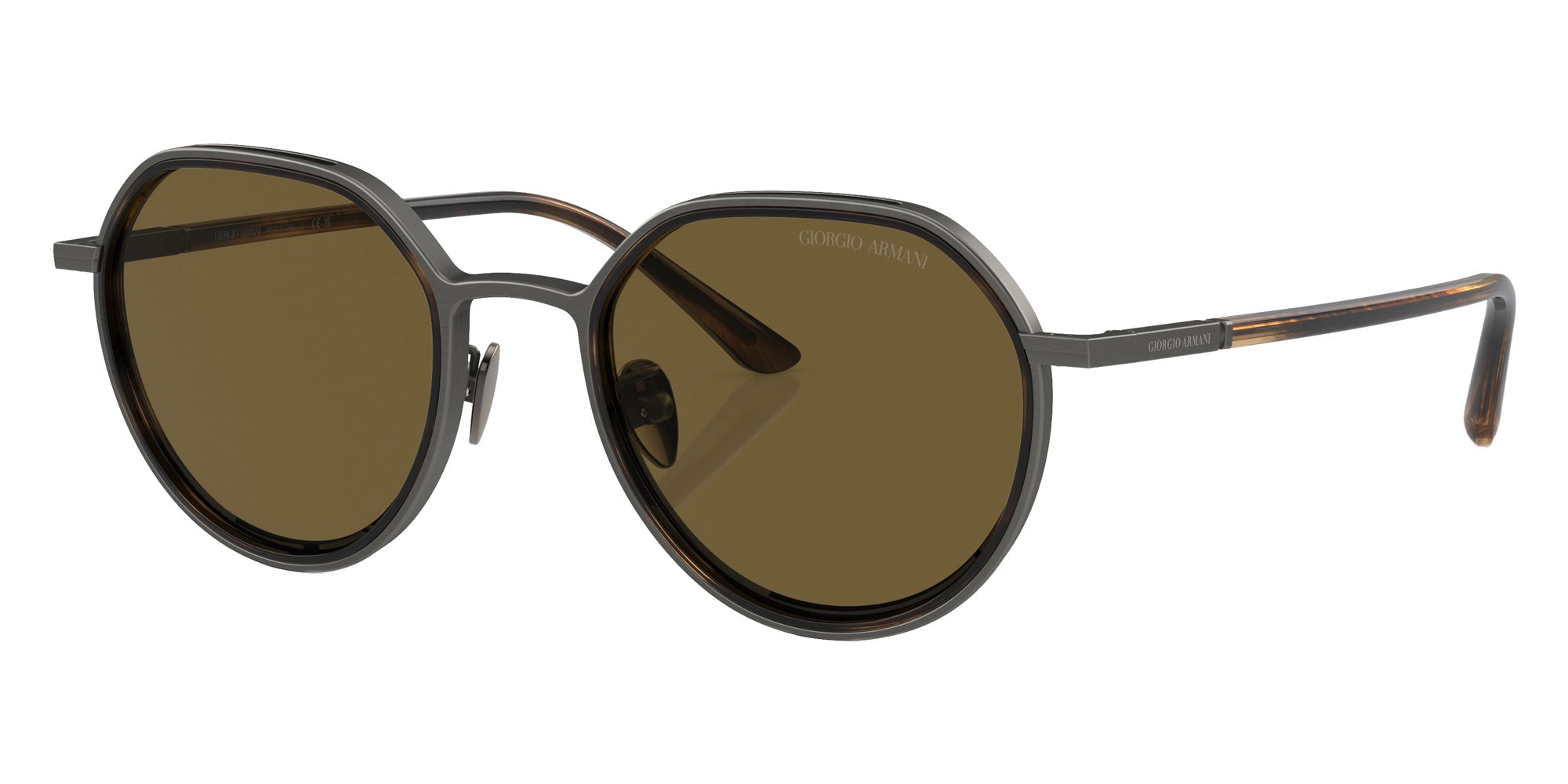 GIORGIO ARMANI AR6144 325973 49 - Brushed Gunmetal / Dark Brown #id:ar6144325973_s:100105