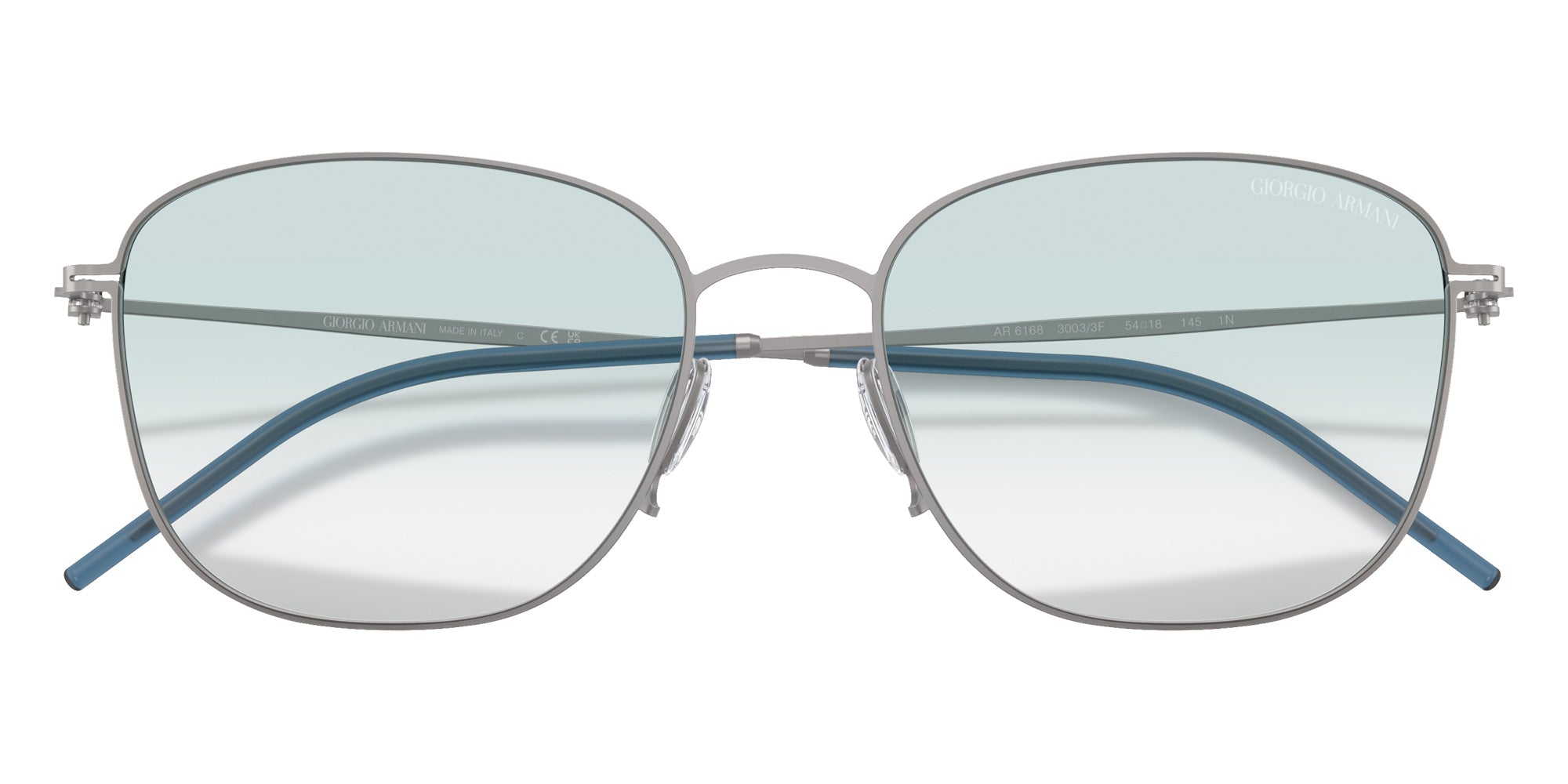 GIORGIO ARMANI AR6168 30033F 54 - Matte Gunmetal / Clear Gradient Light Blue #id:ar616830033f_s:100120