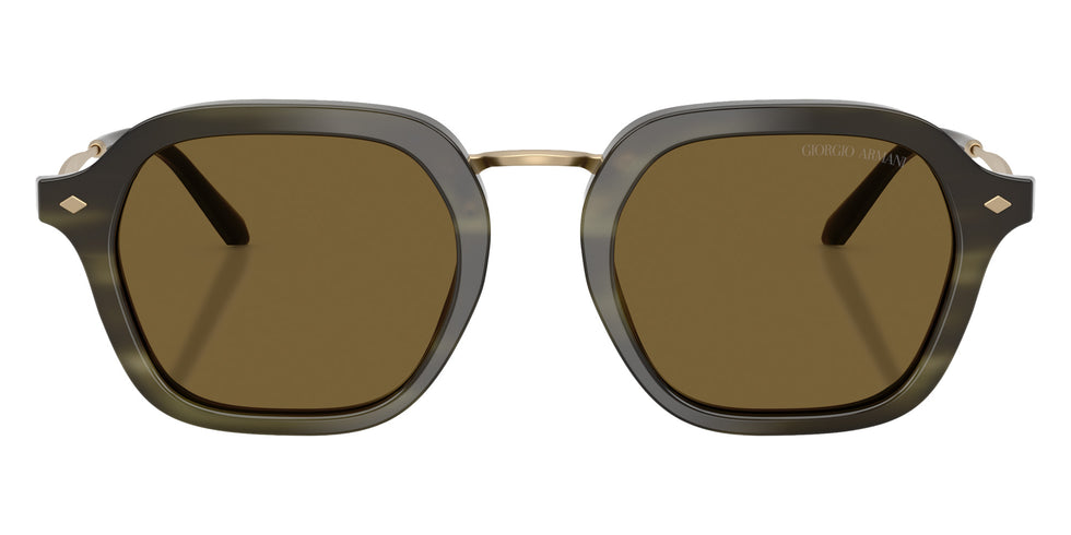 GIORGIO ARMANI AR6190 616873 49 - Stripped Green / Dark Brown #id:ar6190616873_s:102100